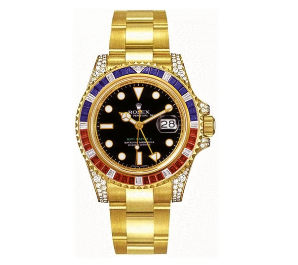 GMT-Master II Gold Blue&Red Diamonds 40mm