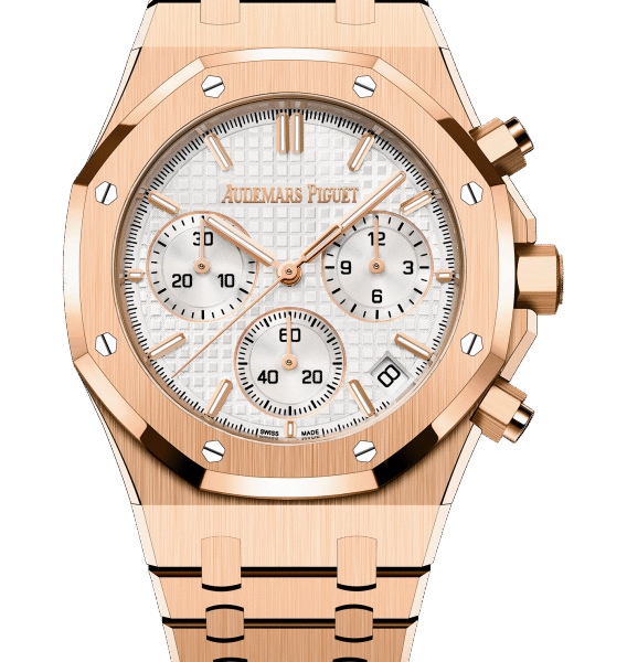 ROYAL OAK Pink Gold Silver-Toned Dial CHRONOGRAPH 41mm
