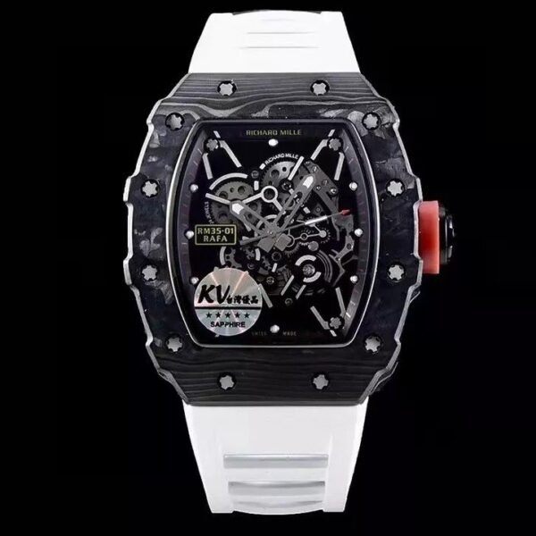 RM 35-01 Black Bezel Blue Dial White Rubber Strap KV RUML3