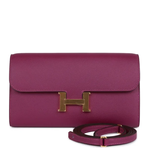 H Constance Wallet To Go Anemone Evercolor Gold Hardware