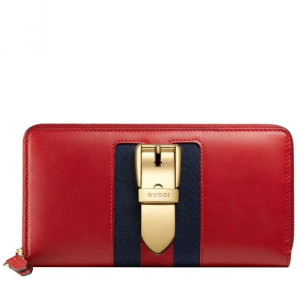 GG Sylvie leather zip around wallet 476083