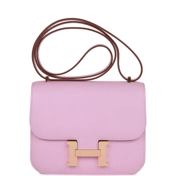 H Constance 18 Mauve Syestre Epsom Rose Gold Hardware