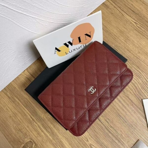 CHANEL WOC 19CM Embossed cow leather chain Messenger Shoulder Bag