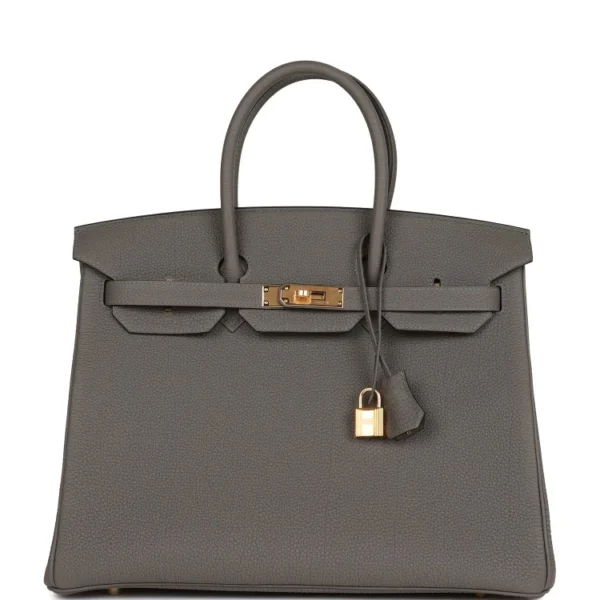H Birkin 35 Gris Meyer Togo Gold Hardware