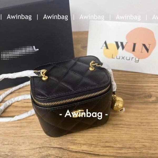 CHANEL small golden ball sheepskin box bag crossbody bag